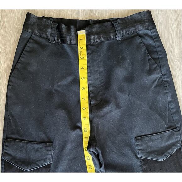 ZARA Black Patchwork Cargo Pants Women’s Size M Utility Pockets Straight Leg - Picture 6 of 6